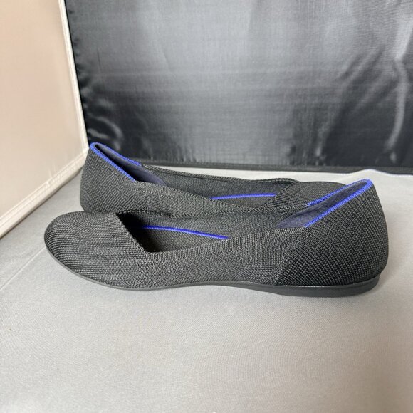 Rothy's The Flat Round Toe Ballet Women’s Shoes Black Size 7 Washable Flexible - Picture 2 of 7